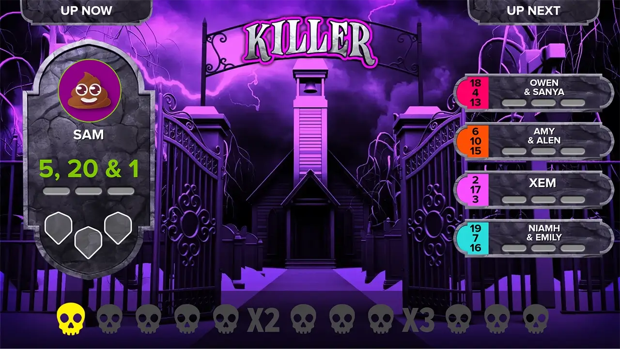 Killer AR Darts game at Airport Bowl near Heathrow Airport